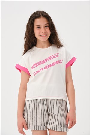 Young Girl Printed Sleeveless T-Shirt
