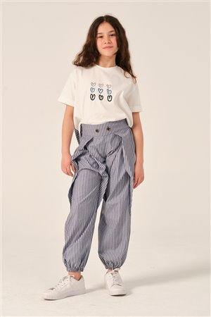 Young Girl'S T-Shirt With Heart Embroidery