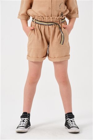 Young Girl'S Belted Shorts