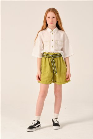 Young Girl'S Belted Shorts
