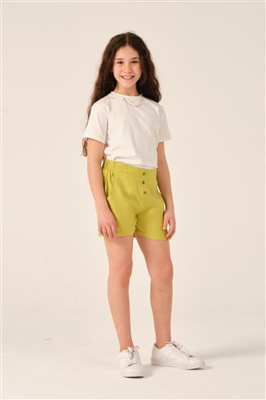 Young Girl'S Button Detail Shorts