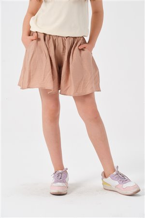 Young Girl'S Skirt-Looking Woven Shorts