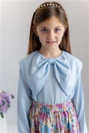 Girl'S Woven Blouse With Collar Detail