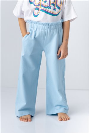 Girl'S Straight Sweat Pants With Ruffle Belt