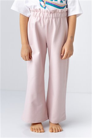 Girl'S Straight Sweat Pants With Ruffle Belt